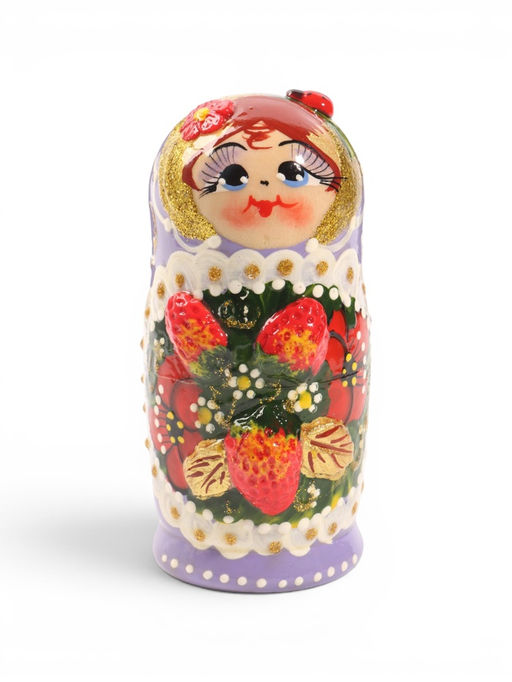 Матрешка "Таня",ягоды, сиреневый сарафан, 11см