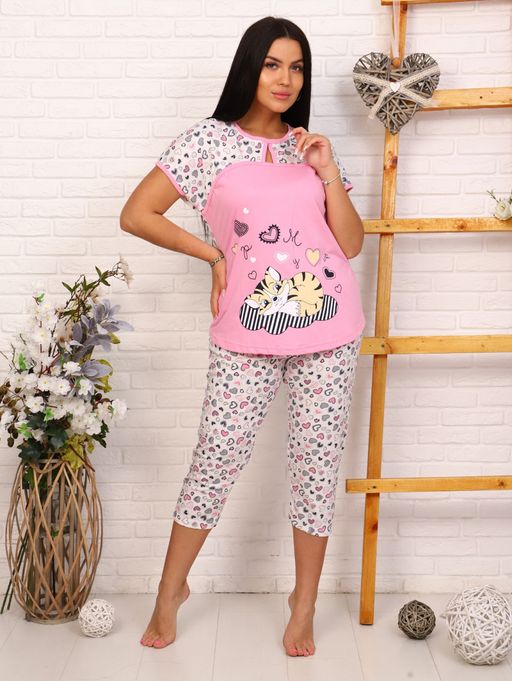 М244 Пижама Мурка (розовый) - Иванушка-трикотаж фото 2