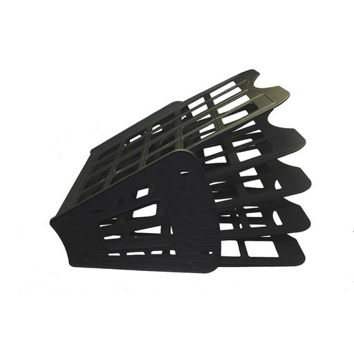 Лоток для бумаг Calligrata «Доступный офис», А4, веерный, 4 отделения, чёрный