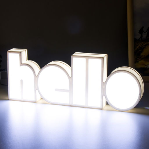 Фигурка светящаяся RISALUX «Хеллоу», LED-ночник, USB, от батареек 3×АА, белый, 36×13×4 см