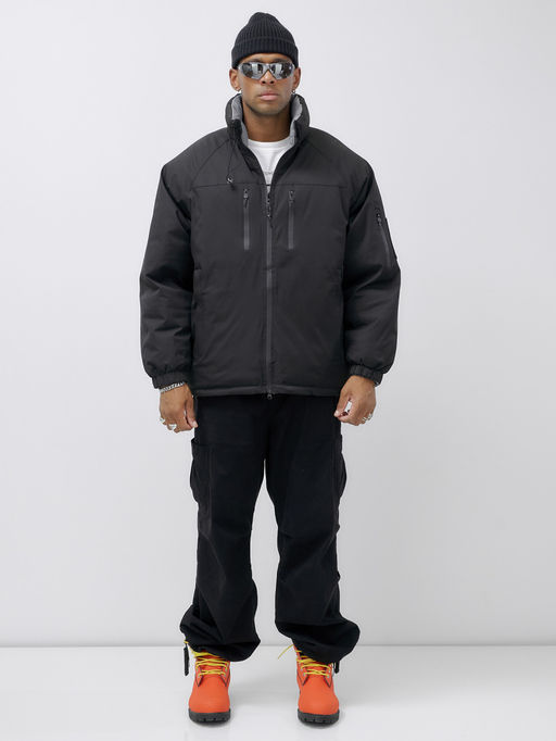 Куртка двухсторонняя мужская молодежная зимняя черного цвета 25308Ch - Mtforce фото 2