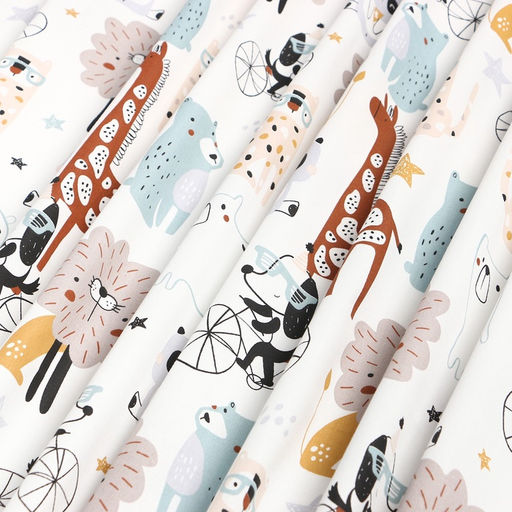 Цена за 150 шт. Ткань Сатин «Зоопарк», ш.160 см, 100% хлопок, 160 г/м²