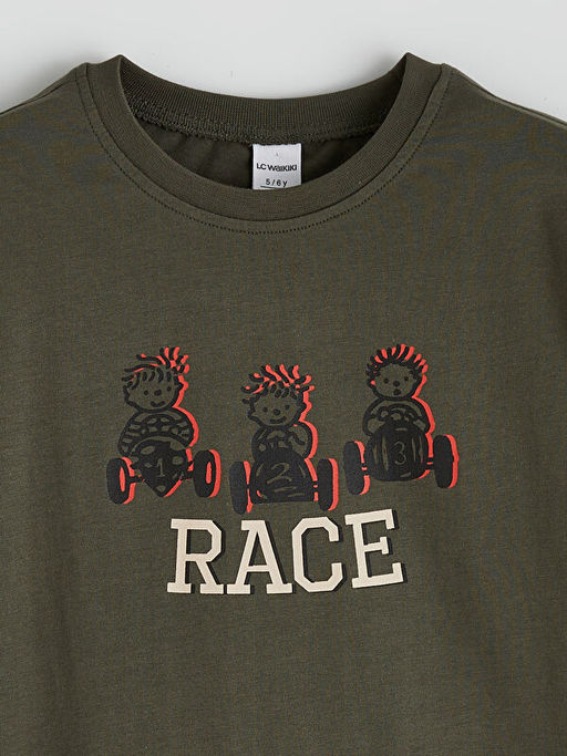 Bask?l? Erkek ?ocuk Pijama ?st