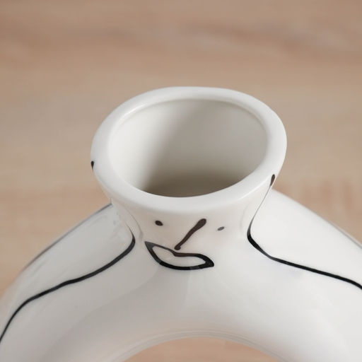 Ваза для цветов «Пикассо», длинные руки, 23×16 см, ручная роспись, керамика, чёрно-белая