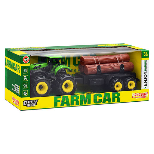 Трактор "Ферма" с бревнами, в коробке
