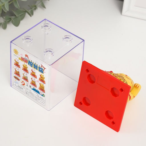 Маятник настольный антистресс «Жёлтый Манэки-нэко с котятами и золотом», 8×8×8.2 см