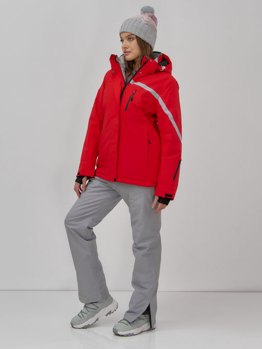 Горнолыжная куртка женская зимняя красного цвета 7017Kr - Chunmai фото 11