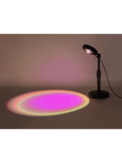 Лампа настольная атмосферная DE8385, LED, 3Вт, RGB, d12 h28 см, чёрный, с ПДУ