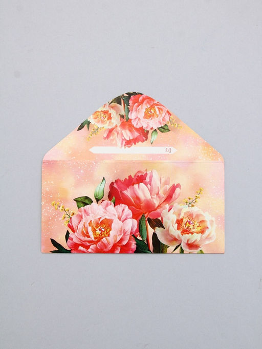 Цена за 10 шт. Конверт для денег Цветы, 16,5 х 8 см