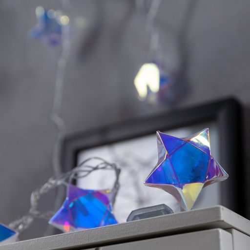Гирлянда Нить 2.5 м с насадками Звёзды, IP20, прозрачная нить, 10 LED, свечение белое, 220 В - Luazon lighting фото 2