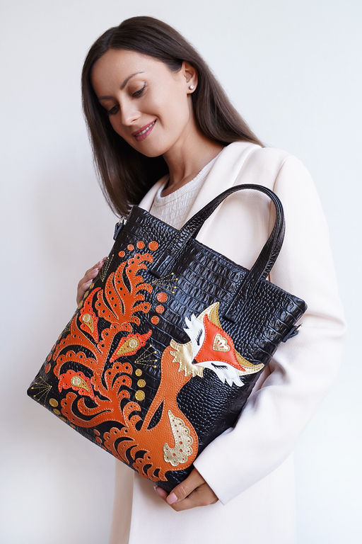 Сумка с аппликацией ДС-220-176 черный - Protege фото 8