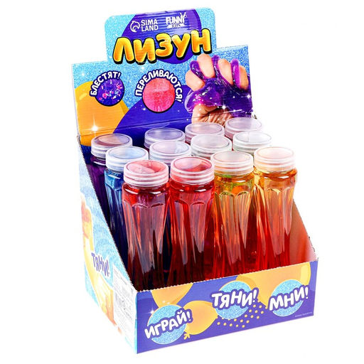 Цена за 12 шт. Лизун - слайм Колба, с блёстками, МИКС - Funny toys фото 4