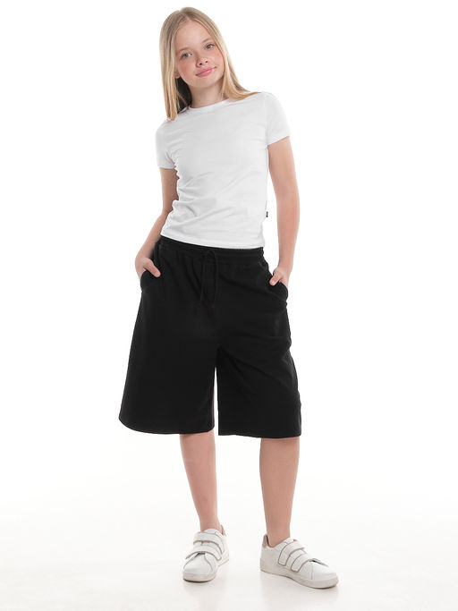 Футболка для девочки скимс для школы с коротким рукавом 22-7694 черный - Mini maxi фото 19