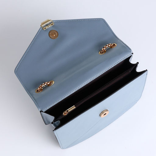 Сумка женская мессенджер на магните, 20×6×13 см, голубая