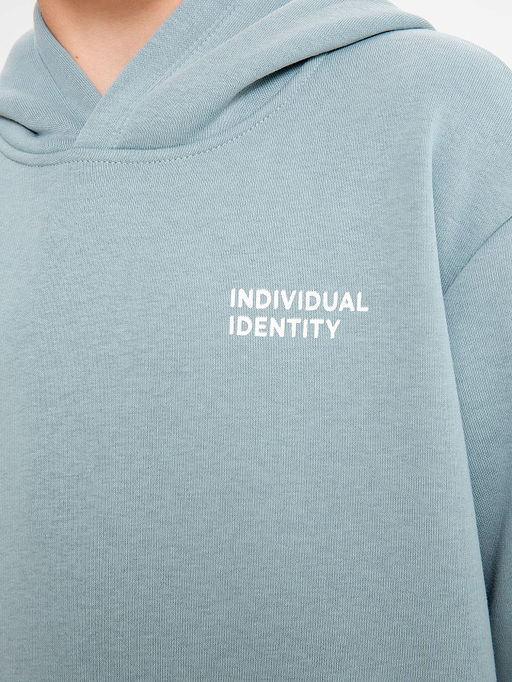 Худи для мальчиков серо-голубой с печатью - Mark formelle фото 5