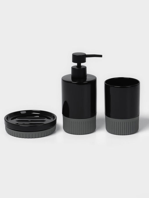 Набор для ванной SAVANNA Глянец, 3 предмета, дозатор для мыла, стакан, мыльница фото 2