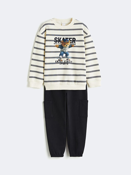 Ay? Teddy Bask?l? Erkek ?ocuk Pijama Tak?m