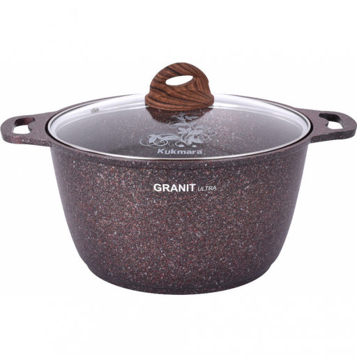 ЛА_АП_GRANIT ULTRA (red) Кастрюля 6,0л со стекл крышкой, арт кга62а