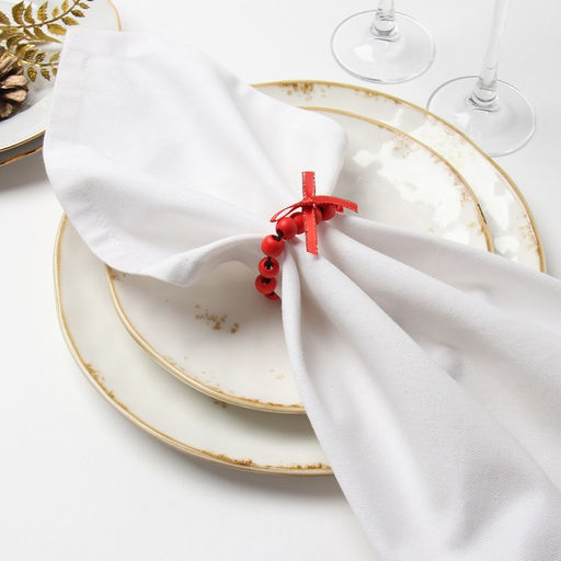 Цена за 2 шт. Кольцо для салфеток "Бантик", цвет красный, d 5 см, дерево