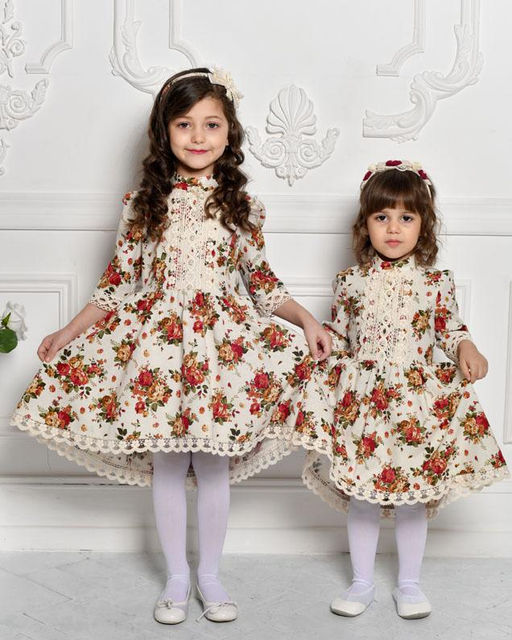 Платье МТ-422 лен букет бежевый