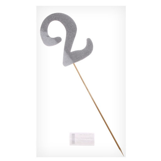 Цена за 10 шт. Топпер в торт 2, цвет серебро