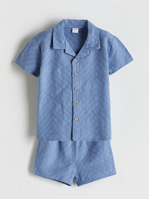 Pamuklu Erkek Bebek G?mlek ve ?ort 2li