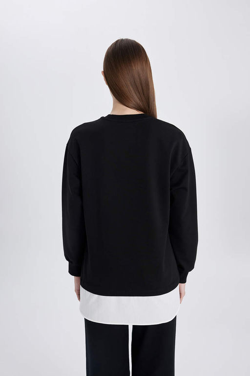 Толстовка-туника с длинными рукавами стандартного кроя - Defacto фото 6