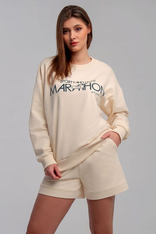 Арт. 2534 Костюм женский с шортами 42-48 (4 шт) Цвет:молочный - Калинка фото 8