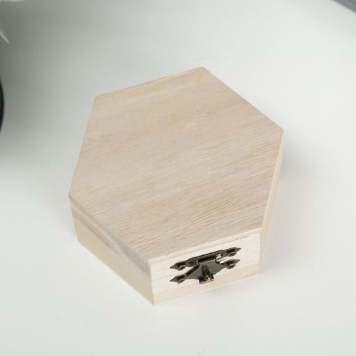 Цена за 2 шт. Шкатулка для росписи дерево «Шестигранник» 9×4.5×8 см