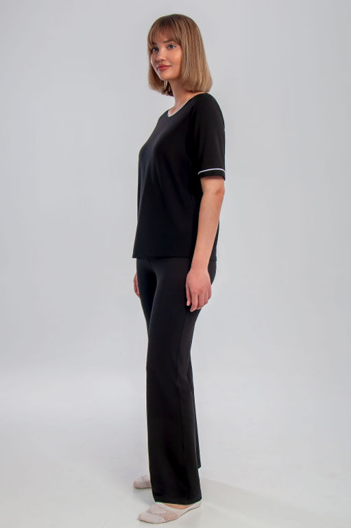 Арт. 10608 Пижама с брюками 42-50 (5 шт) Цвет:черный - Калинка фото 12