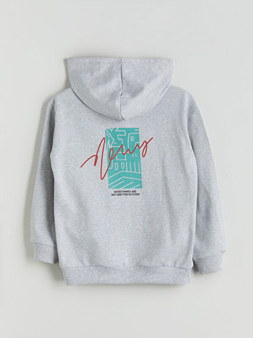 Kap??onlu Erkek ?ocuk Fermuarl? Sweatshirt