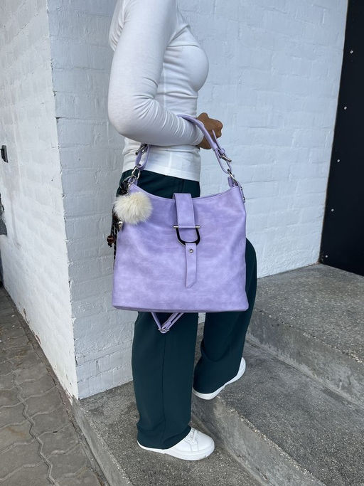 Женская сумка хобо из эко кожи 007 Фиолетовый - Cidirro фото 8