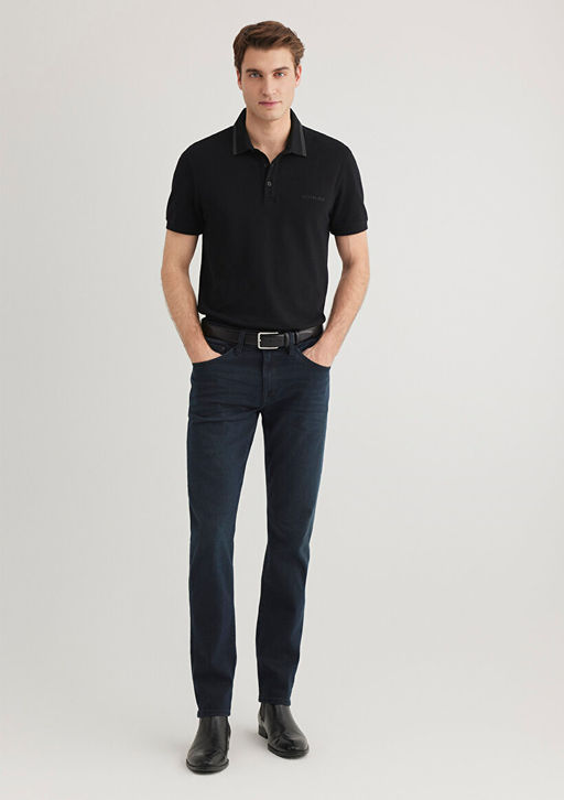 Jake Mavi Black Puslu Gece Mavisi Jean Pantolon фото 3