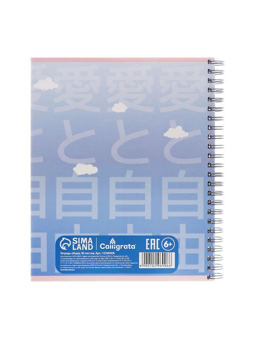 Набор тетрадей Calligrata «Аниме. Девочка с котом», 3 штуки, 96 листов, на гребне, обложка из мелованного картона