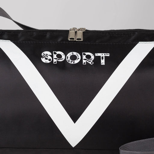 Сумка спортивная, отдел на молнии, боковая сетка, длинный ремень, цвет чёрный - Simaland фото 3