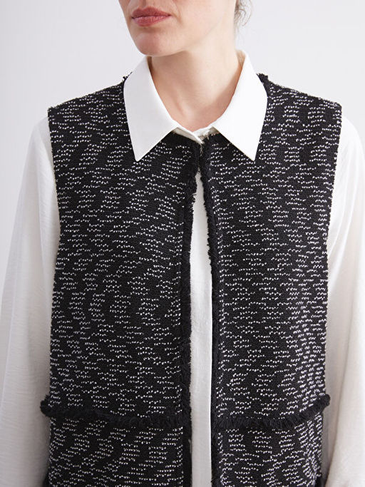 Bisiklet Yaka Desenli Kad?n Yelek