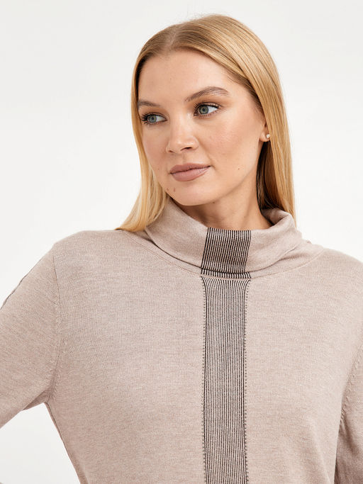 водолазка женская бежевая с добавлением люрекса и страз - Glenfield фото 6
