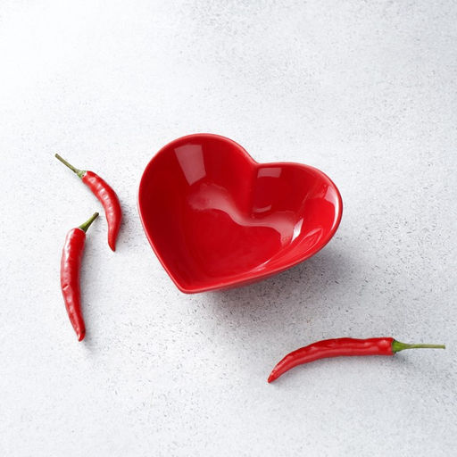 Салатник керамический Доляна «Сердце», 130 мл, 12.5×11.5 см, цвет красный