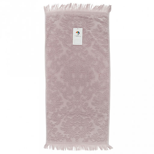 Полотенце махровое "Вензель" 34х75см, хлопок 100%, с бахромой, светло-сиреневый (Китай)