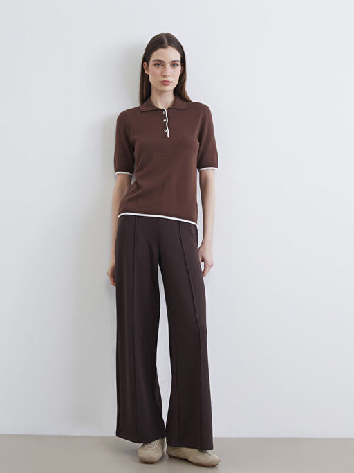 Y?ksek Bel Geni? Pa?a Kad?n Pantolon