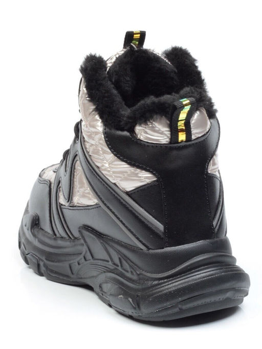 8526-3 BLACK Ботинки женские зимние (искусственные материалы)