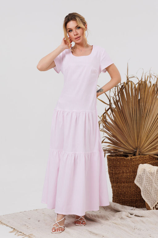 Платье AMORI 9852 розовая полосочка