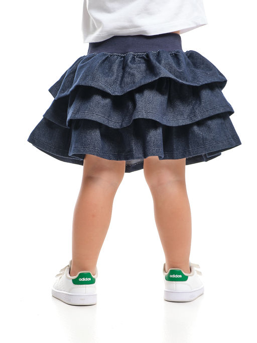 Юбка на резинке с воланами UD 1432 синий - Mini maxi фото 4