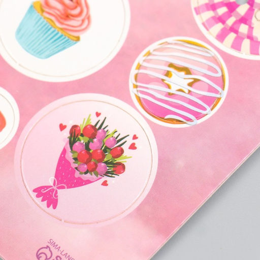 Цена за 5 шт. Декор для творчества картон «Фишки и пуговки. Розовый», 24 шт., 13×16.5 см