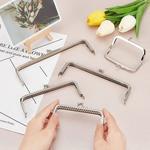 Цена за 3 шт. Фермуар пришивной Прямоугольник, 8 5 см, цвет серебряный - Арт узор фото 4