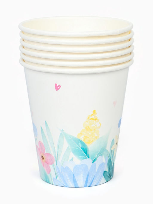 Цена за 12 шт. Стакан одноразовый бумажный «Весенние цветы», 250 мл