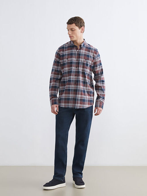 Regular Fit Ekose Gabardin Erkek G?mlek