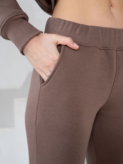 теплый Костюм футер 3-х нитка НАЧЕС коричневый - Binita фото 10