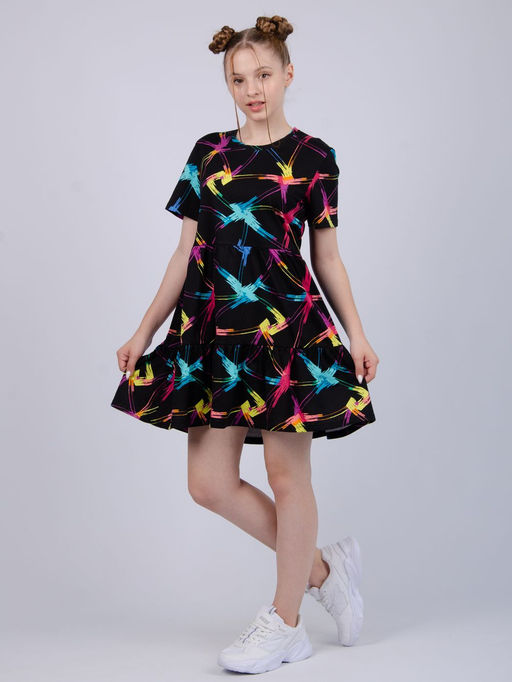 Платье "ПлД-55" чёрное, трикотаж (М)