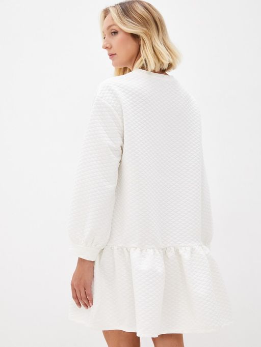Стеганое белое платье - Incity фото 5